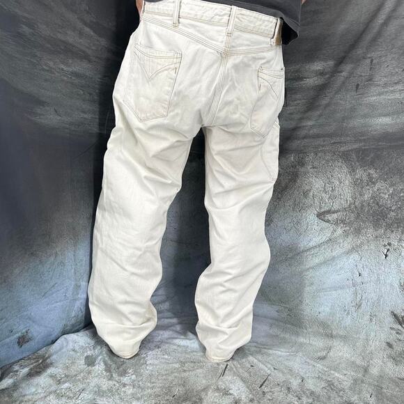 Vintage Polo Jeans Co NO67 Baggy white triple stitch jeans size 37 x 31 - Picture 4 of 8